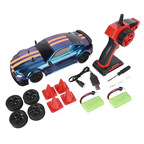 BuyWeek RC Drift Car, 1:14 2,4 GHz Ferngesteuertes Drift Car 4WD Hochgeschwindigkeits-RC-Rennwagenmodell mit Frontlicht und 2 Satz Rädern, für Kinder und Erwachsene (Doppelte von BuyWeek