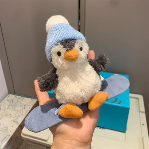 Buyaole Flauschiges Plüsch-Pinguin-Kuscheltier mit Mütze, superweich, ca. 20 cm von Buyaole