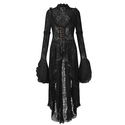 Buyaole Halloween Oktoberfest Kleid Kostüm Mittelalter Prinzessin Leia Kostüm Damen Babydoll Damen Barock Kleid Damen Anime Cosplay Kleid Spitze Kleid Schwarz Damen Elegant Ninja Kostüm von Buyaole