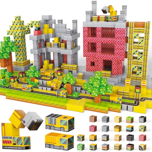 BuzzoXerex Magnetische Bausteine, 2.5CM Magnetbausteine 80 Stück Magnetic Building Blocks mit Bagger Kran Spielzeug Magnetic Tiles Magnetische Bauwelt für Kinder ab 4 5 6 7 8 9 10 Jahre BuzzoXerex Magnetische Bausteine, 2.5CM Magnetbausteine 80 Stück Magnetic Building Blocks mit Bagger Kran Spielzeug Magnetic Tiles Magnetische Bauwelt für Kinder ab 4 5 6 7 8 9 10 Jahre von BuzzoXerex