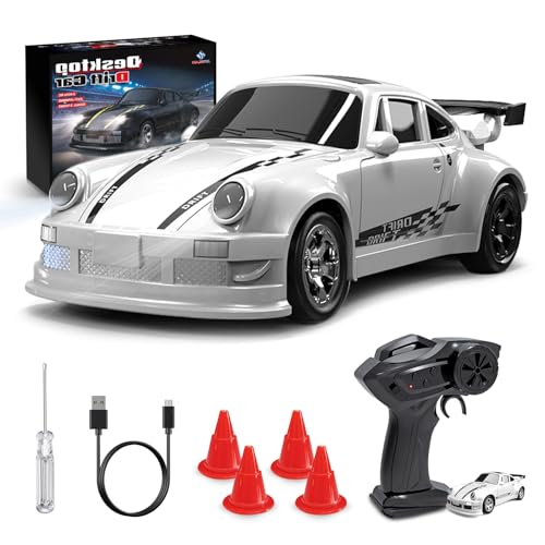 BuzzoXerex RC Drift Car, 1:64 Mini Drift Auto Ferngesteuert, 4WD Tabletop Drift RC Car, Ferngesteuertes Auto mit LED-Leuchten, 2.4Ghz Fernbedienung, 15km/h, Spielzeugauto für Kinder ab 6 Jahren (Weiß) BuzzoXerex RC Drift Car, 1:64 Mini Drift Auto Ferngesteuert, 4WD Tabletop Drift RC Car, Ferngesteuertes Auto mit LED-Leuchten, 2.4Ghz Fernbedienung, 15km/h, Spielzeugauto für Kinder ab 6 Jahren (Weiß) von BuzzoXerex