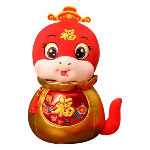 Bvizyelck Ausgestopfte Schlangen-Plüschtiere,Plüsch-Schlangen-Stofftiere | Plüsch 11 Zoll Puppe Maskottchen Eiförmig | 3D chinesische Schlangen-Plüschtiere, chinesische Neujahrs-Schlangen-Kuscheltiere von Bvizyelck