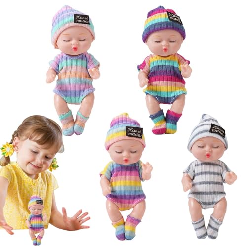 Bvizyelck Babypuppen für Kleinkinder von 1 bis 3 Jahren,Babypuppen für 2-jährige Mädchen,Echte Babypuppe 4 Stück Realistische Babypuppe - Wiedergeborene Puppe für Kinder, Familie, Freunde, Zuhause, von Bvizyelck