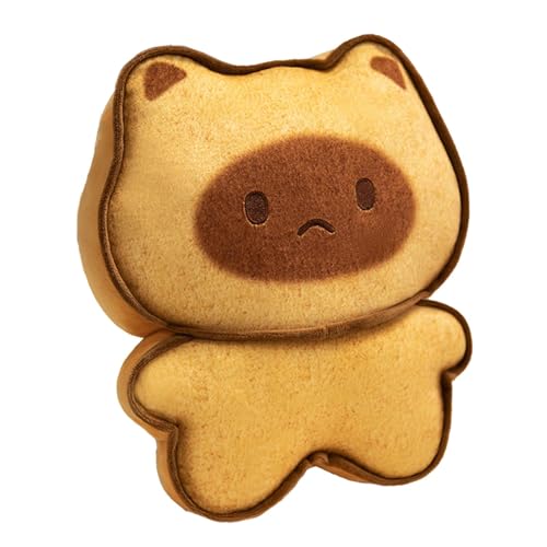 Bvizyelck Backgefülltier, Brotgefüllte Tier - Simulation Toast Cat Capybara Plüschspielzeug,Weich gefüllte Cartoon Doll Rucksackbeutel Anhänger Zimmer Kissen von Bvizyelck