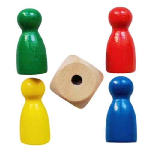 Bvizyelck Brettspiel Bauern, Spielbrettstücke, Holz 4 Schachstücke Spiel Bauern mit 1 Würfel, Kleine Multicolor -Board -Zubehör tragbare Checkers -Komponenten für die Familie Bvizyelck Brettspiel Bauern, Spielbrettstücke, Holz 4 Schachstücke Spiel Bauern mit 1 Würfel, Kleine Multicolor -Board -Zubehör tragbare Checkers -Komponenten für die Familie von Bvizyelck