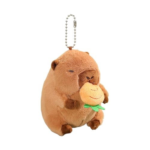 Bvizyelck Capybara-Anhänger, süßer Capybara-Plüsch - Realistisches Capybara-Kuscheltierspielzeug - Capybara-Plüsch-Schlüsselanhänger, niedliche Capybara-Puppen, Bezaubernder kreativer interaktiver von Bvizyelck