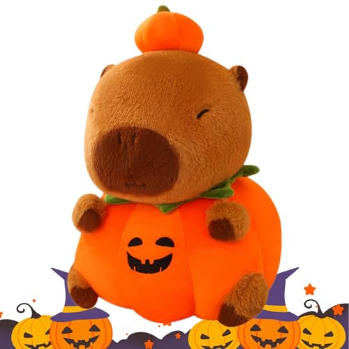 Bvizyelck Capybara Plüsch, Capybara Plüschtier | Niedlicher Capybara mit gefüllter Plüsch - Weiches und entzückendes süßes Stofftier, Halloween-Capybara-Plüschpuppe für Wohnzimmer, Schlafzimmer, von Bvizyelck