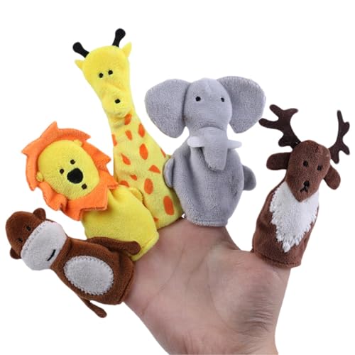 Bvizyelck Fingerpuppen für Kleinkinder,Fingerpuppen für Kinder,5 Stück Tierplüschpuppen | Fingerpuppen-Set, Partygeschenke, Bildung, Lernhilfe, Geschichtenzeit, Spielzeit von Bvizyelck