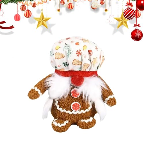 Bvizyelck Gesichtslose Weihnachtspuppe, Weihnachtszwergpuppen,Niedliche gesichtslose Weihnachtszwerg-Plüschpuppe - Weihnachts-Lebkuchen-Dekoration, gesichtslose Zwergenpuppe für Schreibtische, von Bvizyelck