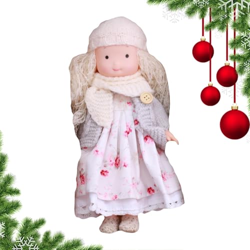 Bvizyelck Handgemachte Puppe Mädchen, Mädchen Stoffpuppe,Niedliches Stoffpuppen-Sammelspielzeug | Kuschelige Kinderpuppe mit Herbstmotiv, Kleid und Accessoires für Weihnachten, Halloween, von Bvizyelck