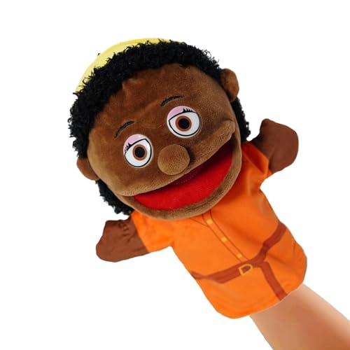 Bvizyelck Handpuppenspielzeug,Familienpuppen für Kinder - Cartoon-Schwarze-Plüsch-Familienpuppen,Cartoon-Großeltern-Mama- und Papa-Puppen mit breiter Öffnung für Foto-Requisiten von Bvizyelck