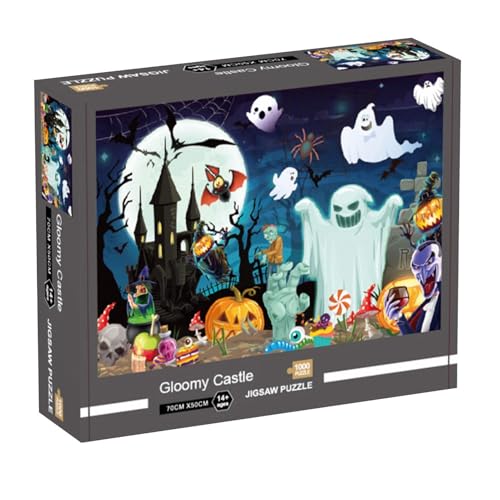 Bvizyelck Horror-Feiertags-Puzzle, gruselige Halloween-Puzzles,1000 Teile Halloween-Puzzle | Helle Farben, lebendiges Halloween-Spielzeug für Halloween, Neujahr, Weihnachten, Ostern von Bvizyelck