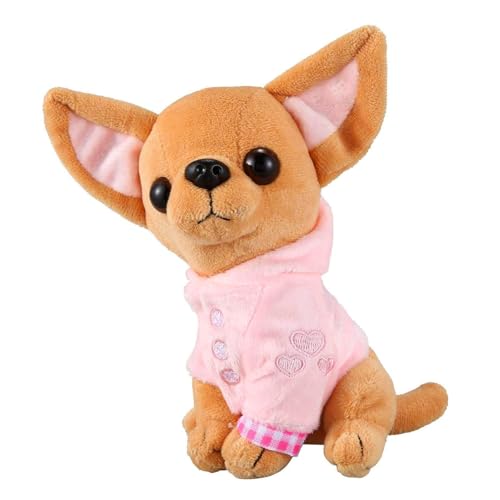 Bvizyelck Hund Plüschtier Kuscheltier Chihuahua Plüsch Spielzeug Für Kinder Chihuahua Plüschtier Realistisches Weiches Kuschliges Hundespielzeug Stofftier Für Kinder Plüsch Hund Puppen von Bvizyelck