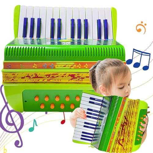 Bvizyelck Kinder- -Musikinstrumente,Knopfakkordeon für Kinder - Spielzeug 6Bass 17Tasten Knopfakkordeon,Leichtes pädagogisches Spielzeug im Vorschulalter, süßes Instrument für und von Bvizyelck