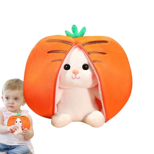 Bvizyelck Kuschelhasen gefülltes Tier, Obsthasen Plüsch | Reversible Stofftiere für Mädchen,Bunny Plushie Puppe, süßes Stofftier mit Toast -Design, stickige Puppe für, Mädchen von Bvizyelck