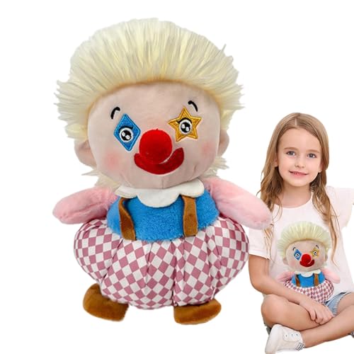 Bvizyelck Lächelnde Clown-Figur,Lächelnde Clown-Puppe,Kleine hässliche Puppe - Clown-Plüschtier, Plüschtier in leuchtenden Farben zum Weihnachtsgeburtstag gefüllt von Bvizyelck