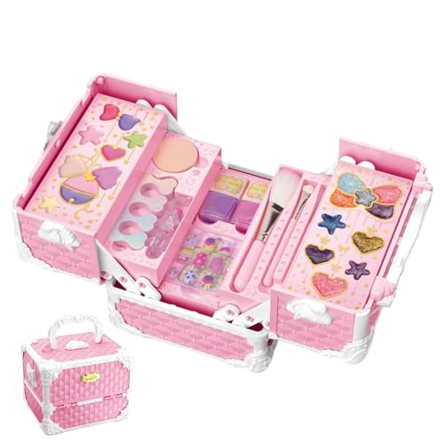 Bvizyelck Make-up-Spielzeug für Mädchen, Make-up-Spielzeug für Mädchen,Make-up-Waschtischspielzeug - Spielen Sie Make-up-Spielzeug, Prinzessinnen-Anziehset inklusive Aufbewahrungskoffer für von Bvizyelck