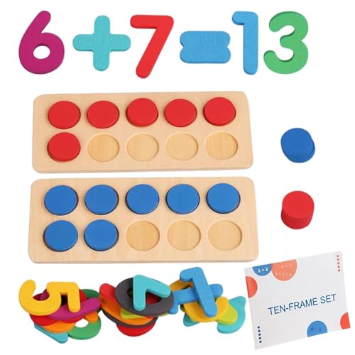 Bvizyelck Mathe-Lehrmittel, Mathe-Lernspielzeug | Vorschulpädagogisches Spielzeug | Holz-Mathe-Lernbrett-Spielzeug, Mathe-Spielzeug, Mathe-Operations-Spielzeug für Kinder, Vorschul-Mathe-Spiel von Bvizyelck