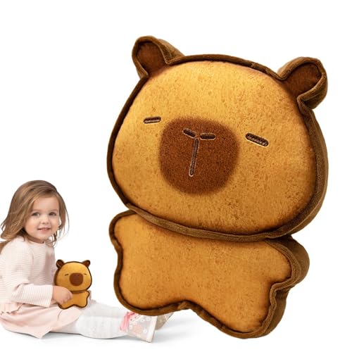 Bvizyelck Netter Toast Plüsch, Backgefüllte Tier | Nettes Toast Cat Capybara Plüschspielzeug - Weich gefüllte Cartoon Doll Rucksackbeutel Anhänger Zimmer Kissen von Bvizyelck