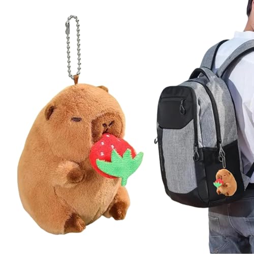 Bvizyelck Niedliches Capybara-Plüschtier, Capybara-Stofftier | Realistisches Capybara-Kuscheltierspielzeug,Capybara-Plüsch-Schlüsselanhänger, niedliche Capybara-Puppen, Bezaubernder kreativer von Bvizyelck