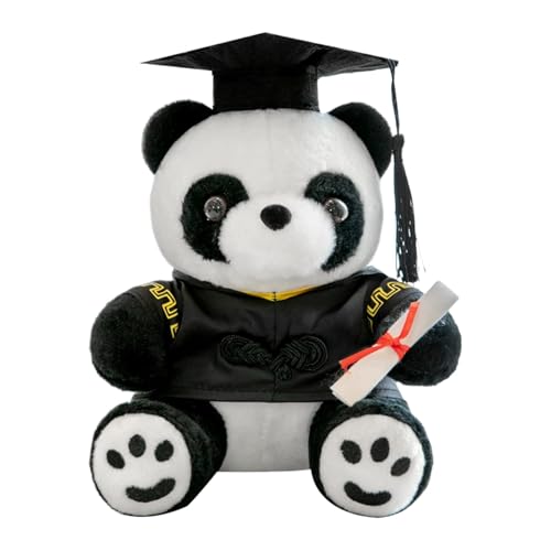 Bvizyelck Panda Graduation Plüsch, Panda Stoffed Animal,Abschluss Panda Plüsch niedliche Puppen | Kinderspielzeug weiche Puppe mit und Zertifikat, Klasse von 2025 Dekoration, Home Decor Party von Bvizyelck