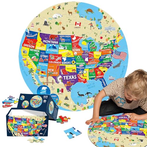 Bvizyelck Puzzles für Kleinkinder, Bodenpuzzles, 70 Teile rundes Puzzle-Spielzeug, Bodenpuzzle für Vorschule, Cultivate Observation Mädchen Lernpuzzlespielzeug für Wohnzimmer, Klassenzimmer von Bvizyelck