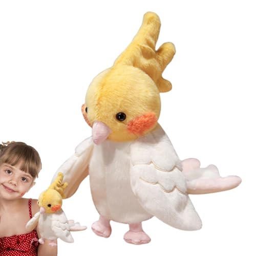 Bvizyelck Realistische Papageienhandpuppe, Tierhandpuppen - Papageienreisen Interaktives Stofftier - Handpuppen Vogel ausgestopftes Spielzeug für Kinder Rollenspiele Lehre für Mädchen von Bvizyelck