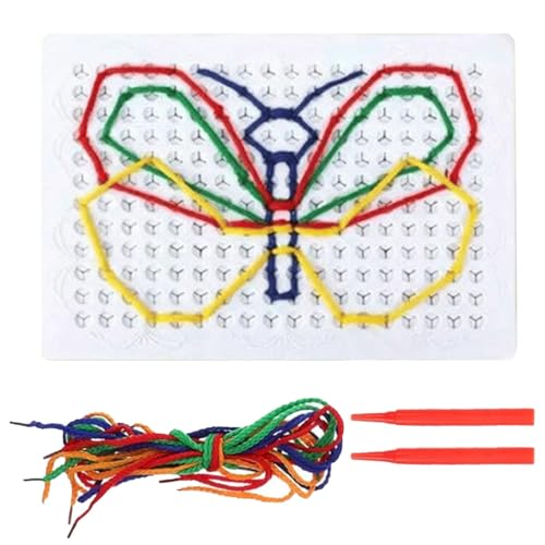 Bvizyelck Sensorisches Thread-Board, Beruhigungs-Threading-Boards,Buntes Einfädelbrett für sensorische Aktivitäten - Interaktives Schnürspielzeug für frühes Lernen, Fantasieentwicklung für von Bvizyelck