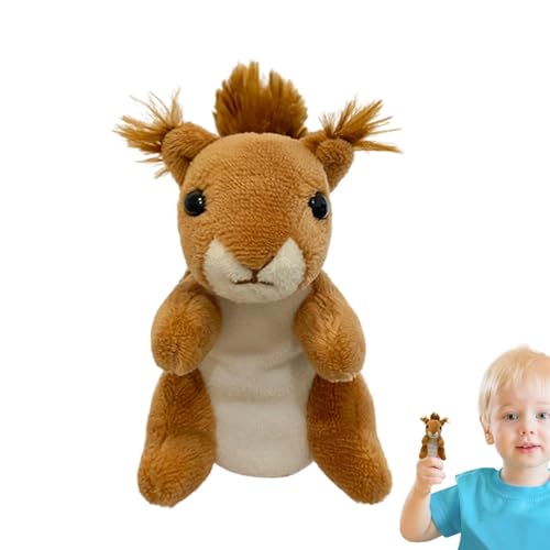 Bvizyelck Tierpuppen für Kinder,Plüschtier-Handpuppen | Süße Fingerpuppen,Niedliche Eichhörnchen-Fingerpuppen, weiche Plüsch-Fuchs-Handpuppen für Kleinkinder, Weihnachten, Geburtstag von Bvizyelck