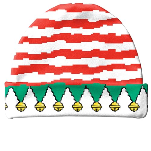 Bvizyelck Urlaubsbeanie, Weihnachtsbeanie | Gestrickte Wintermütze - Weihnachtsmütze, warme Totenkopfmütze, Stretch-Wintermütze für Männer und Frauen von Bvizyelck