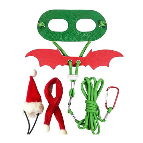 Bvizyelck Verstellbares Eidechsengeschirr, Eidechsengeschirrflügel | Verstellbares Weihnachtsflügelgeschirr | Buntes Bartagame-Traktionsseil, Festival-Reptilien-Kostüme für Geburtstag, Spazierengehen von Bvizyelck