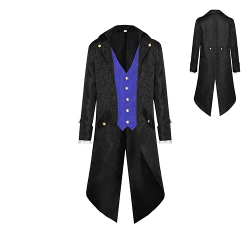 Bvizyelck Viktorianische Jacke für Herren, Steampunk-Gehrock, Frack, , Gothic, Cosplay, Kostüm, für Karneval, Fasching, Halloween von Bvizyelck