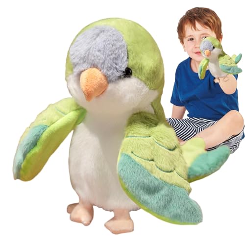 Bvizyelck Vogelhandpuppen, realistische Papageienhandpuppen - Realistischer Papageiengefüllter Tier,Plüsch Handpuppen Kinder weiche realistische Vogelrollenspiele Actionfigur für Mädchen von Bvizyelck