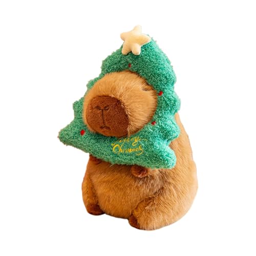 Bvizyelck Weihnachten gefülltes Capybara, Capybara Plüschtier, Weihnachtssüßes Stoffpuppenspielzeug, Lustiges Stofftier-Plüschtier, weiches und Bezauberndes Festival-Plüschpuppenspielzeug für Kinder von Bvizyelck