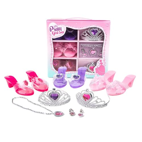 Prinzessin Kostüm Zubehör Prinzessin Schuhe Mädchen Mit Krone 3 Paar Prinzessin Schuhe Mädchen Prinzessin Rollenspiel Schuhe Prinzessin Schuhe Und Krone Set Rollenspielschuhe Für Mädchen von Bvizyelck