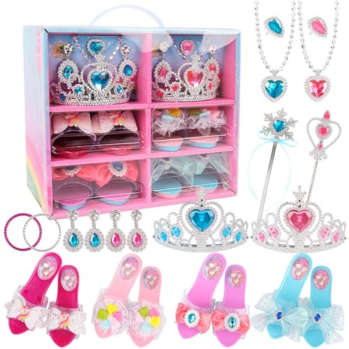 Prinzessin Schuhe Spielzeug Für Mädchen Mädchen Prinzessin Kostüm Schmuck Zubehör Schuhe Make-up Spielzeug Schmuck Set Rollenspiel Für Kinder Weihnachts Geburtstags Geschenke von Bvizyelck