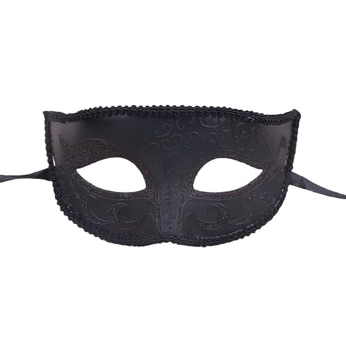 Bvxchg Maskerade Maske Flache Blume Party Masken Mardi Gras Maske für Männer und Frauen (schwarz) von Bvxchg