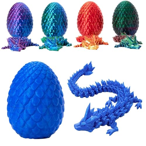 3D Gedrucktes Drachenei Mit Drache, Überraschungs-Drachenei Mit Drache Im Inneren, Geheimnisvolle Drachen Spielzeug, Realistische Beweglicher Drachen Figuren, Perfekt Für Ostern Und Weihnachten (L) von Bxjinkele