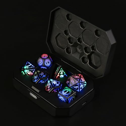 7 Stück DND Würfel Set, DND Würfel Spielwürfel, Polyedrische Würfel Set Mit Geschenkbox, DND Dice Set, Polyhedral Dice Set, Für Dungeons and Dragons RPG MTG D4 D6 D8 D10 D% D12 D20 (Bunt) von Bxjinkele