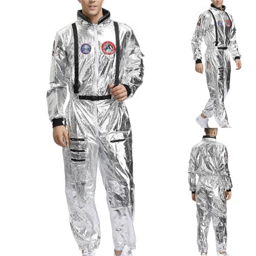 Astronaut Kostüm Damen Herren, Space Kostüm Weltall Kostüm, Astronauten Kostüm Damen Herren, Overall Outfit Faschingskostüme, Weltraum Kostüm Karneval Kostüm, Raumfahrer Kostüm Für Karneval (02#, XL) von Bxjinkele