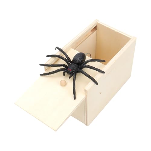 Spider Prank Box | Spinne Streich-Box | Spider Prank Scare Box | Streich Spinne Angst Box | Holz Prank Spider Scare Box | Streich Spinne Scare Box | Spinne In Box | Für Kinder Erwachsene Party (1Pc) von Bxjinkele