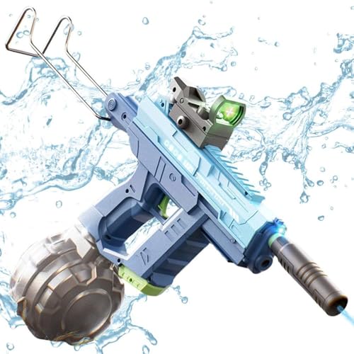 Wasserpistole Elektrisch, Automatische Wasserpistole, Water Gun Electric, Elektrische Wasserpistole Für Kinder Und Erwachsene, 2024 Ultimate Battle Blaster, Mit Externe Wasserflasche (Blau, Upgrade) von Bxjinkele