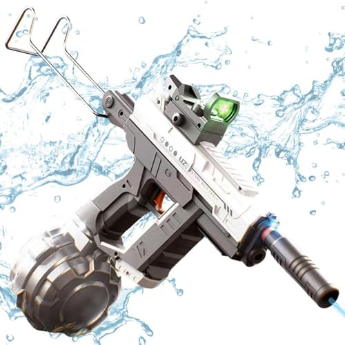 Wasserpistole Elektrisch, Automatische Wasserpistole, Water Gun Electric, Elektrische Wasserpistole Für Kinder Und Erwachsene, 2024 Ultimate Battle Blaster, Mit Externe Wasserflasche (Weiß, Upgrade) von Bxjinkele