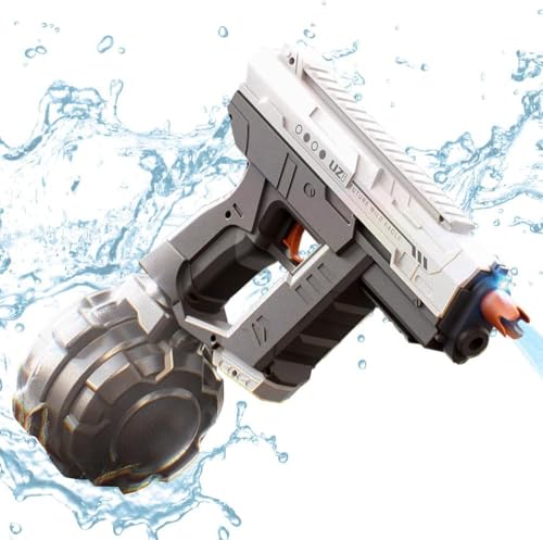 Wasserpistole Elektrisch, Automatische Wasserpistole, Water Gun Electric, Elektrische Wasserpistole Für Kinder Und Erwachsene, 2024 Ultimate Battle Blaster, Mit Externe Wasserflasche (Weiß, Basic) von Bxjinkele