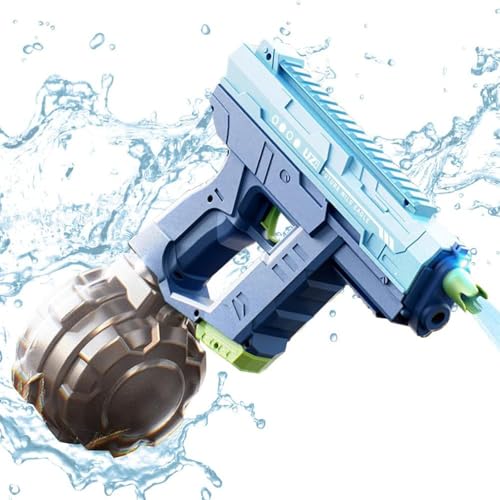 Wasserpistole Elektrisch | Automatische Wasserpistole | Water Gun Electric, Elektrische Wasserpistole Für Kinder Und Erwachsene, 2024 Ultimate Battle Blaster, Mit Externe Wasserflasche (Blau, Basic) von Bxjinkele