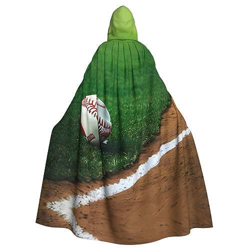 Baseball-Softball-Druck, mystischer Kapuzenumhang für Damen und Herren, Halloween, Cosplay und Karneval, 185 cm von Bxzpzplj