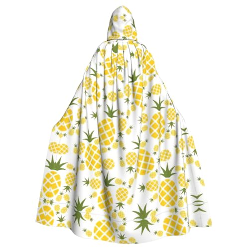 Bxzpzplj Ananas-Aufdruck, Kapuzenumhang für Erwachsene, Karneval, Hexe, Cosplay, Kostüm, Karneval, Partyzubehör, 185 cm von Bxzpzplj