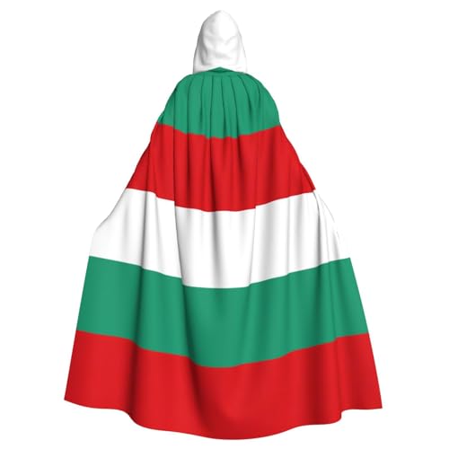 Bxzpzplj Bulgarische Flagge, voller Länge, Karnevals-Umhang mit Kapuze, Unisex, Cosplay-Kostüme, Umhang für Erwachsene, 185 cm von Bxzpzplj