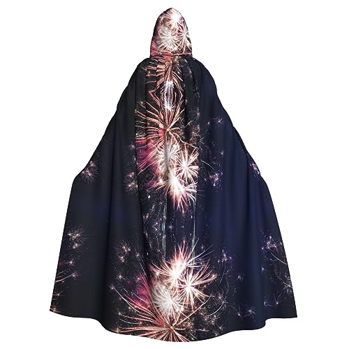 Bxzpzplj Explosion Feuerwerk voller Länge Karneval Umhang mit Kapuze, Unisex Cosplay Kostüme, Umhang für Erwachsene, 185 cm von Bxzpzplj