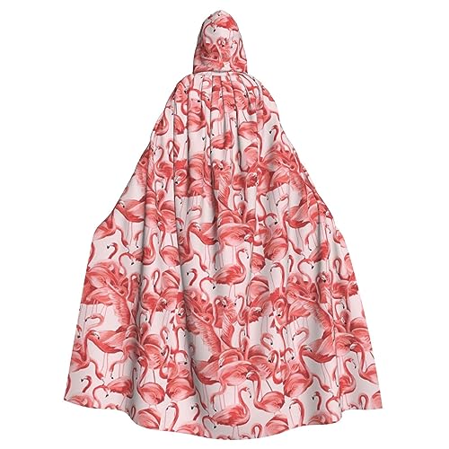 Bxzpzplj Flamingo Karnevals-Umhang mit Kapuze, Unisex, Cosplay-Kostüme, Umhang für Erwachsene, 185 cm von Bxzpzplj